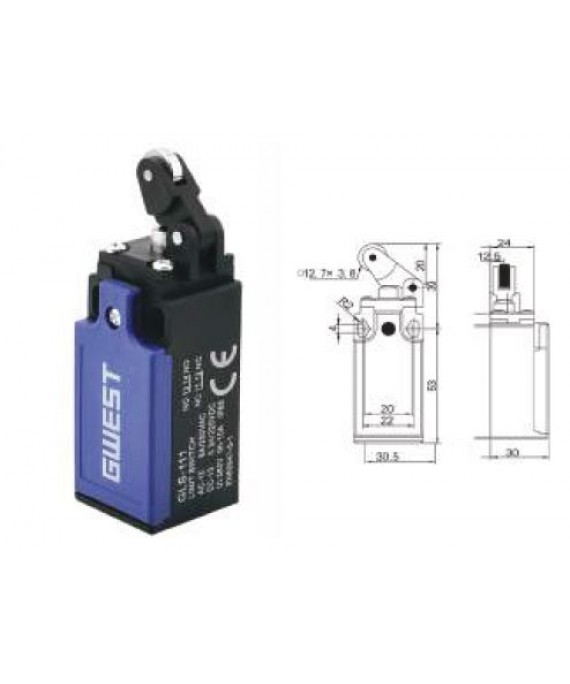 GLS-111 LİMİT SWITCH GWEST Açısal Metal Makaralı Tek Yön 1NO + 1NC LİMİT SİVİÇ