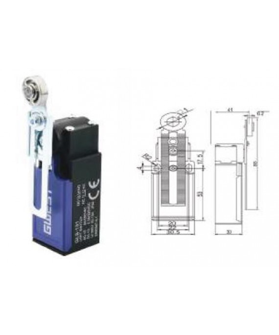 GLS-131 LİMİT SWITCH GWEST Ayarlanabilir Metal Makaralı Çift Yön 1NO1NC LİMİT SİVİÇ