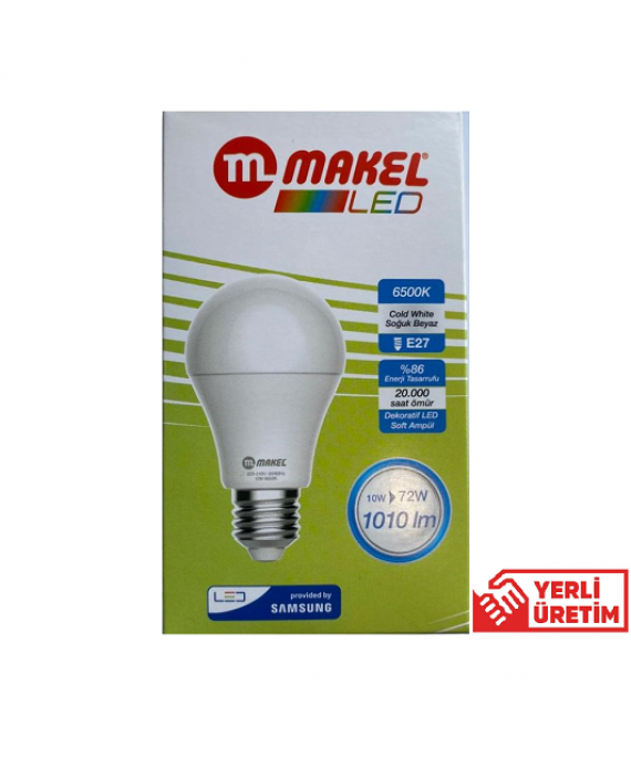 MAKEL 10 WATT 6500K E27 LED AMPUL BEYAZ 10W=72W
